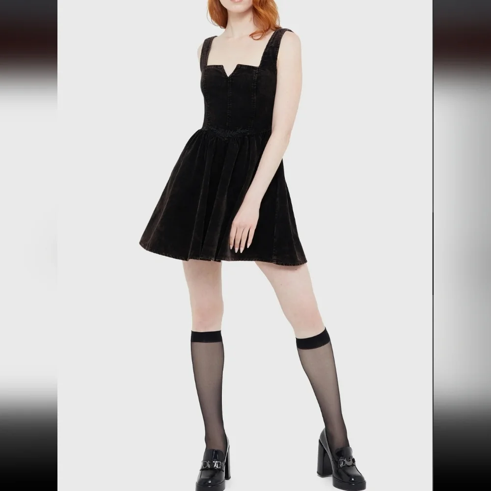 Killstar Black Velvet Mini Dress - Picture 2 of 7